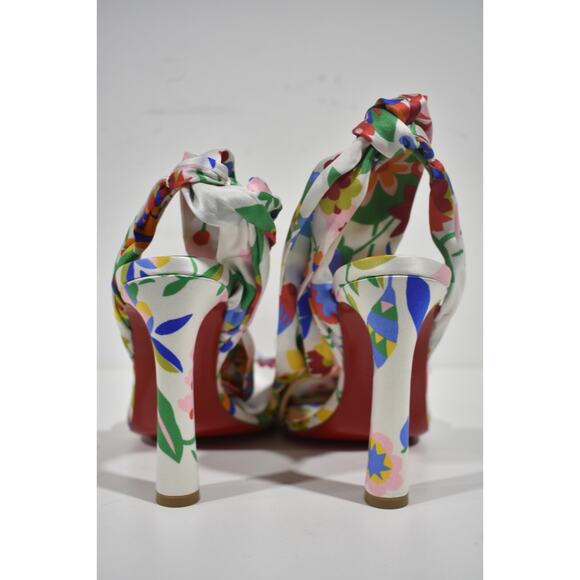Christian Louboutin Crosse Du Desert 100 Bloomy Lace Up Tie Sandal Heel Pump 38 - Picture 11 of 12